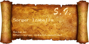 Sorger Izabella névjegykártya
